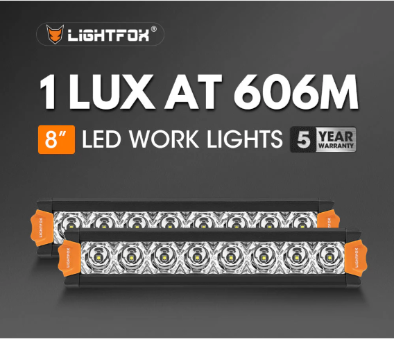 Lightfox Vega Series Pair 8inch Osram LED Light Bar 1Lux @ 606m 8,856 Lumens - Image 2