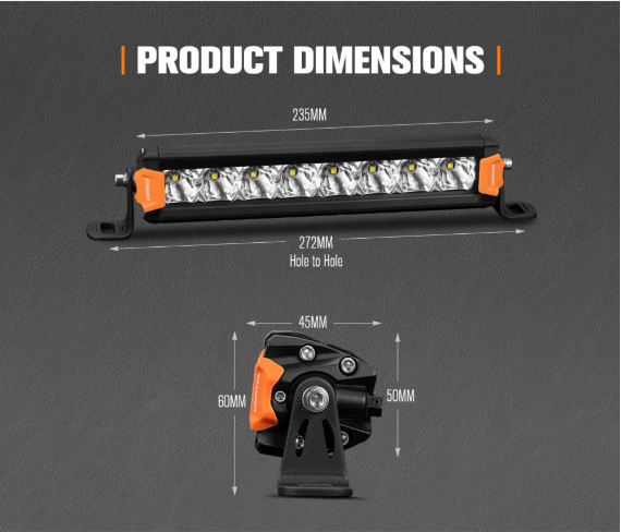 Lightfox Vega Series Pair 8inch Osram LED Light Bar 1Lux @ 606m 8,856 Lumens - Image 4