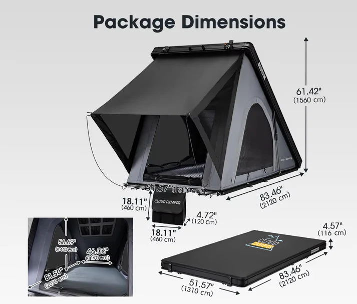 Easy Set Up Waterproof Slimline Car Hardshell Rooftop Tent