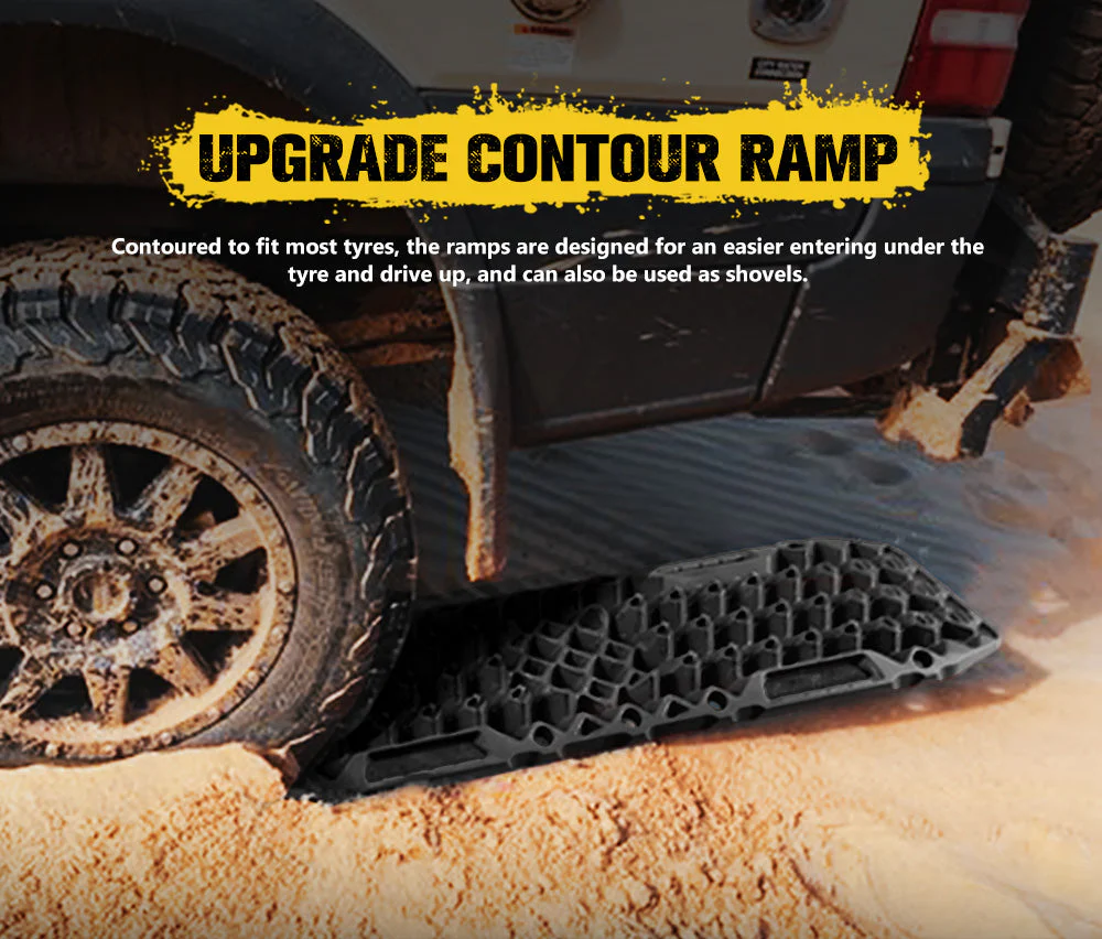 Pair 10T Recovery Tracks Sand Track with Jack Base Sand Snow Mud Trax 4WD Black - Image 9