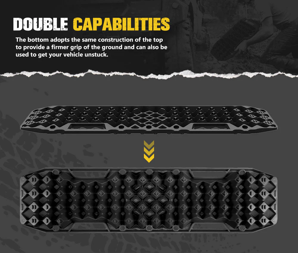 Pair 10T Recovery Tracks Sand Track with Jack Base Sand Snow Mud Trax 4WD Black - Image 6