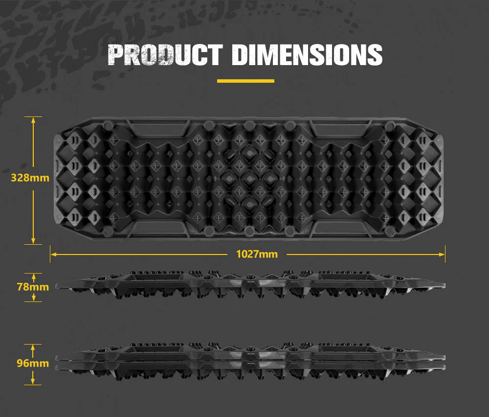 Pair 10T Recovery Tracks Sand Track with Jack Base Sand Snow Mud Trax 4WD Black - Image 5